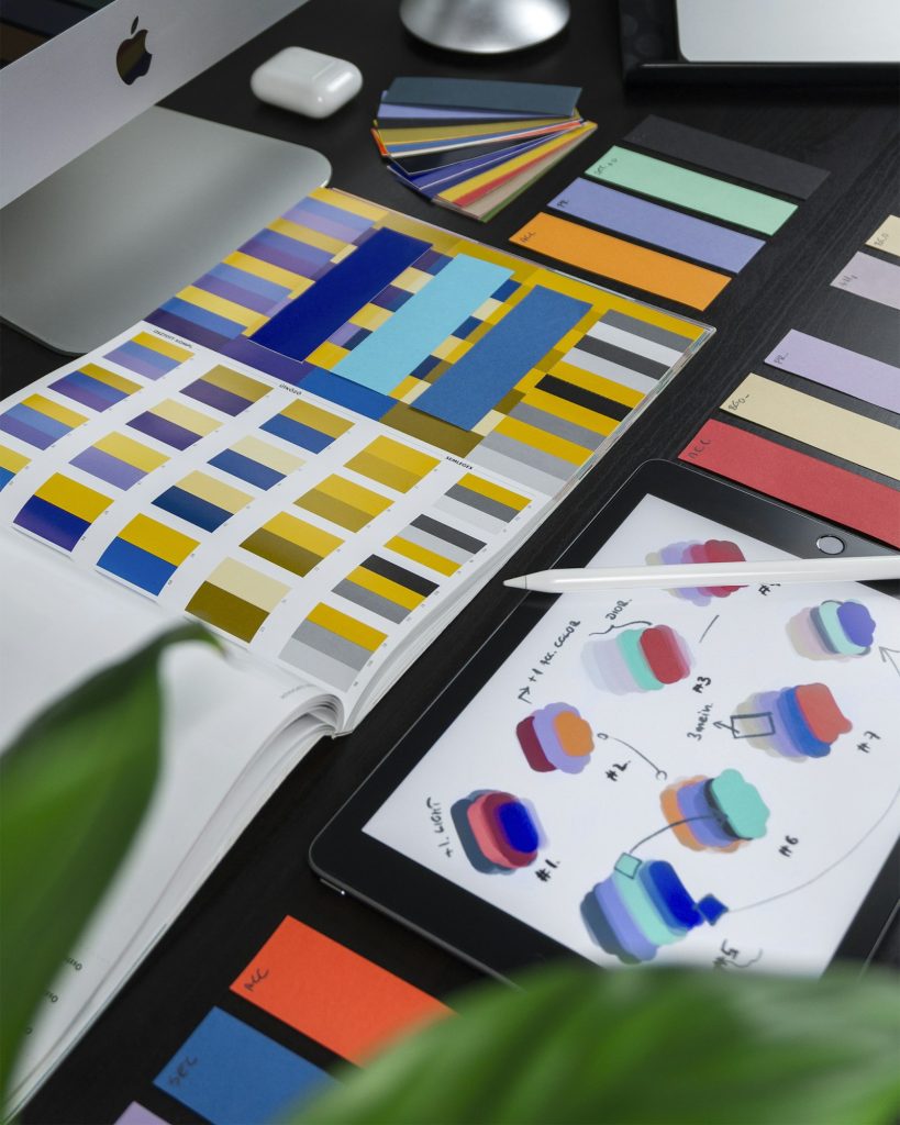 Brand colour palettes and design swatches